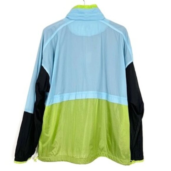 NWT Opening Ceremony Jacket Mens L Blue Green Black Colorblock Nylon Windbreaker - Picture 14 of 15